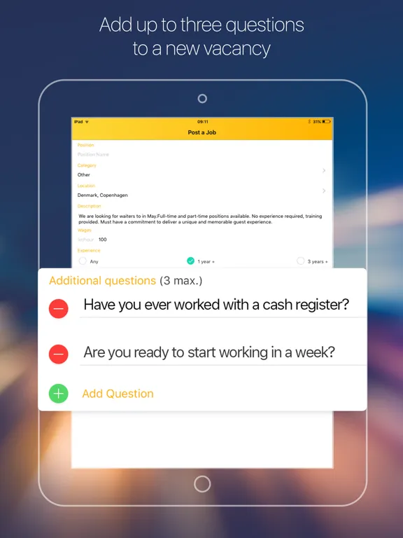 Workee: Find Jobs & Hire Staff iPad  Screenshots