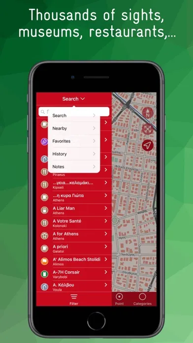 Athens Offline Map Screenshots