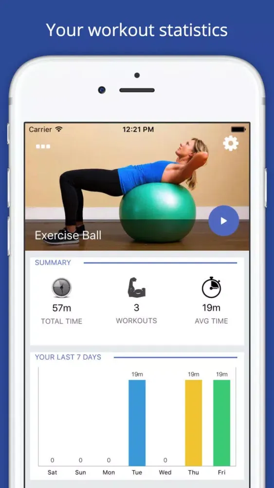 Capturas de tela do Exercise Ball Workout Challenge PRO - Get fit