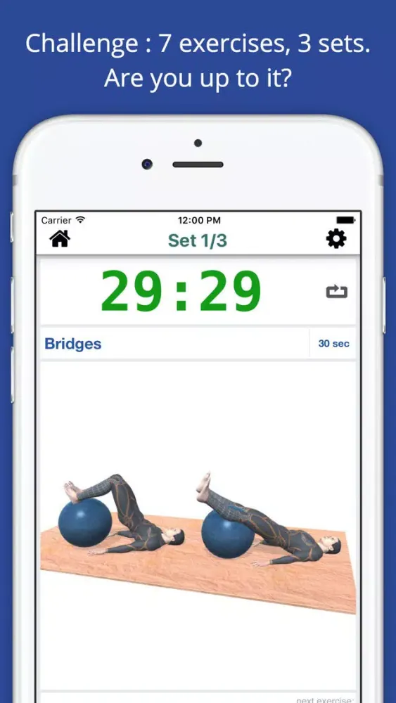 Capturas de tela do Exercise Ball Workout Challenge PRO - Get fit