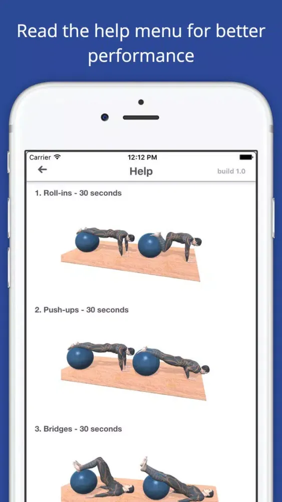 Capturas de tela do Exercise Ball Workout Challenge PRO - Get fit