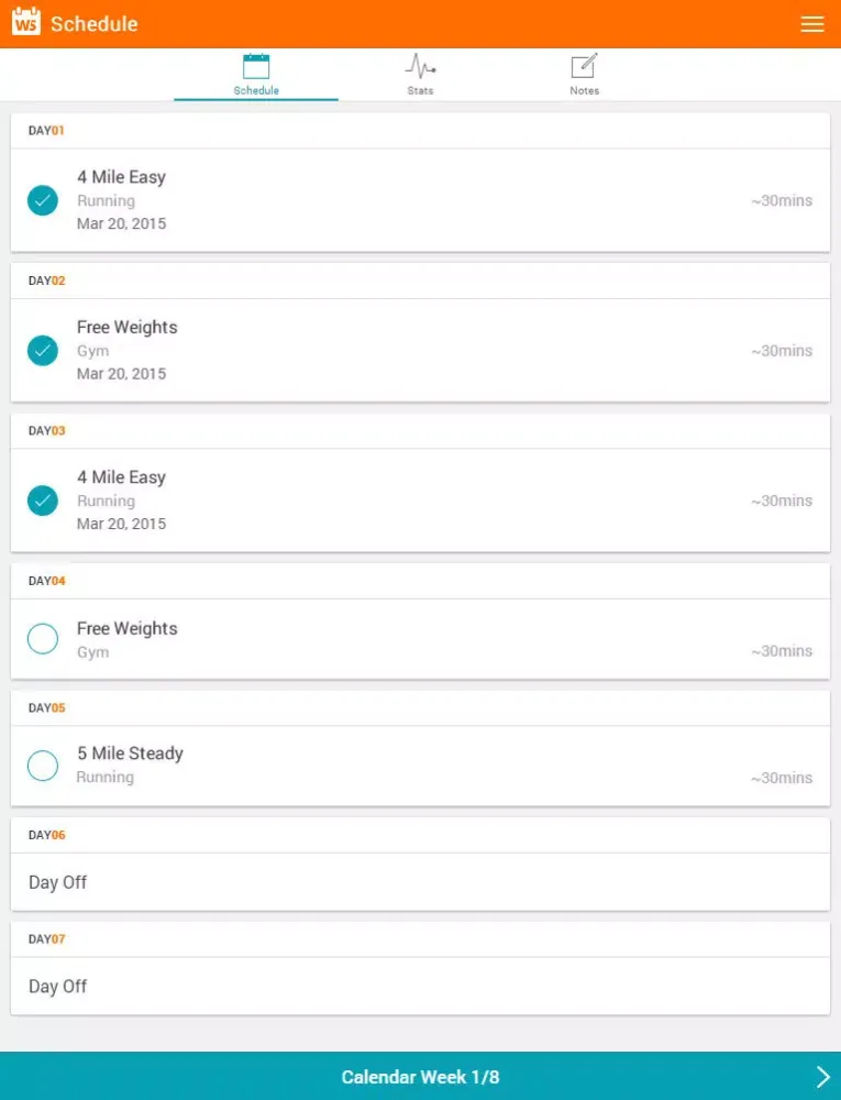 Workout Scheduler iPad  Screenshots