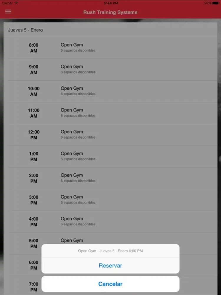 Ảnh chụp màn hình của Rush Training Systems iPad 