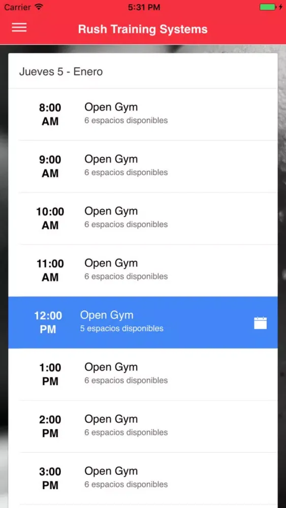 Ảnh chụp màn hình của Rush Training Systems