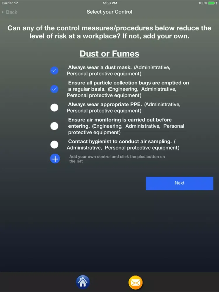 Captures d'écran de Workplace Risk Manager iPad 