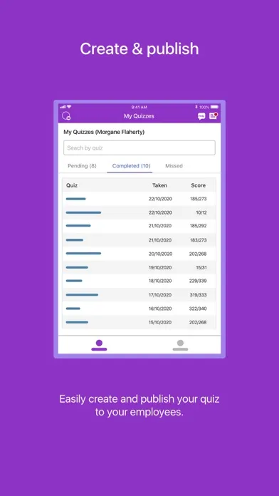 Workpulse Quiz Screenshots