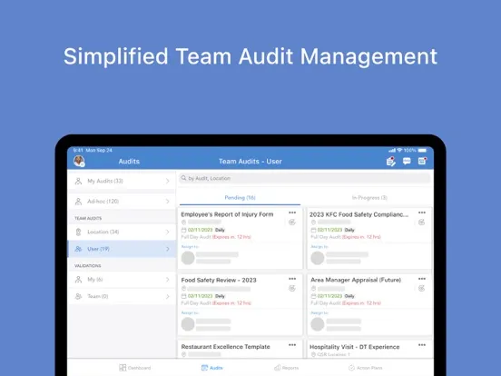 Workpulse Audit iPad  Ekran Görüntüleri