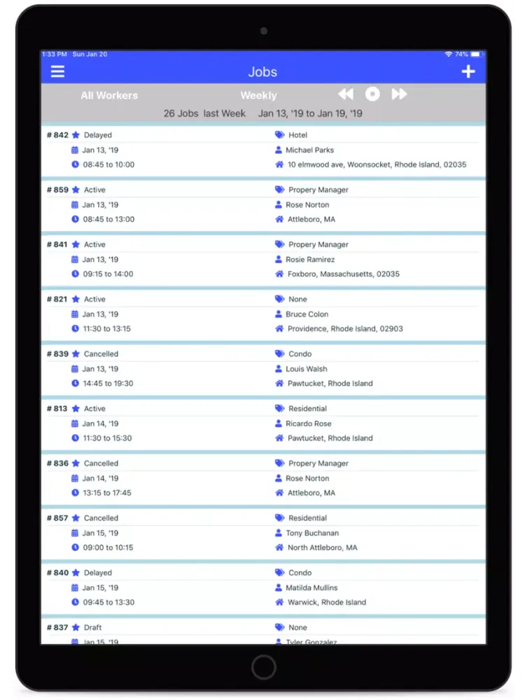 WorkWell Field Service iPad 应用截图