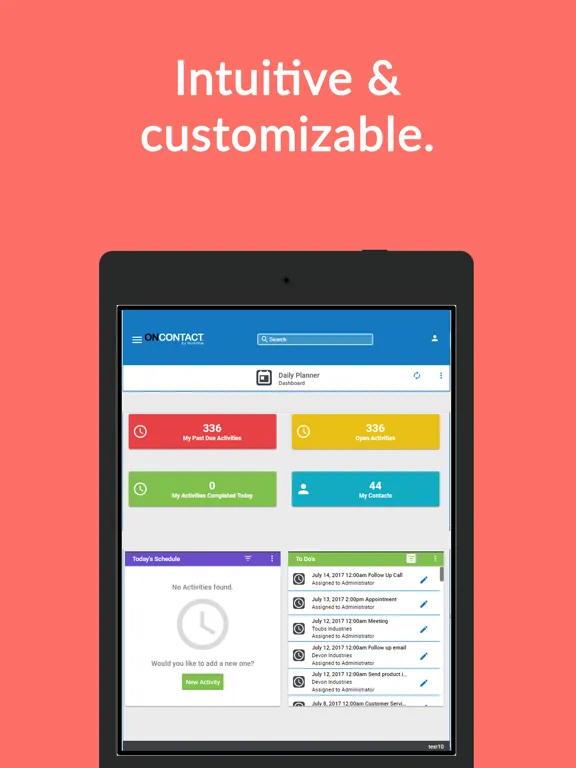 تصاویر Oncontact CRM 10 iPad 