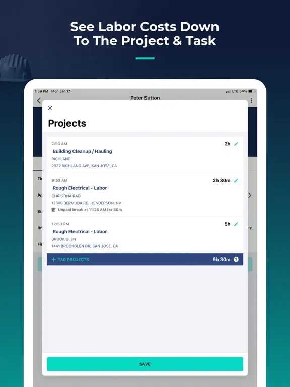 Zrzuty ekranu Workyard GPS Time Tracking App iPad 
