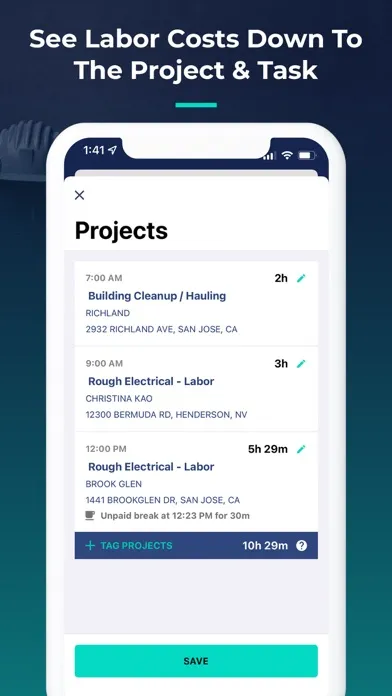 Zrzuty ekranu Workyard GPS Time Tracking App