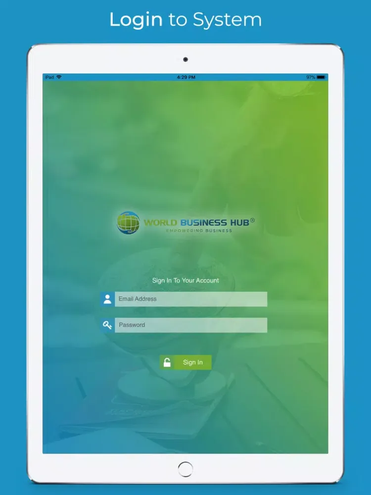 Tangkapan skrin World Business Hub iPad 