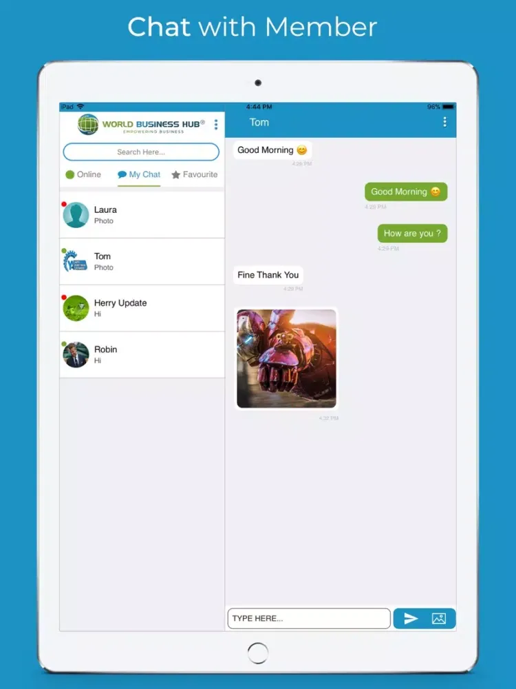 Tangkapan skrin World Business Hub iPad 
