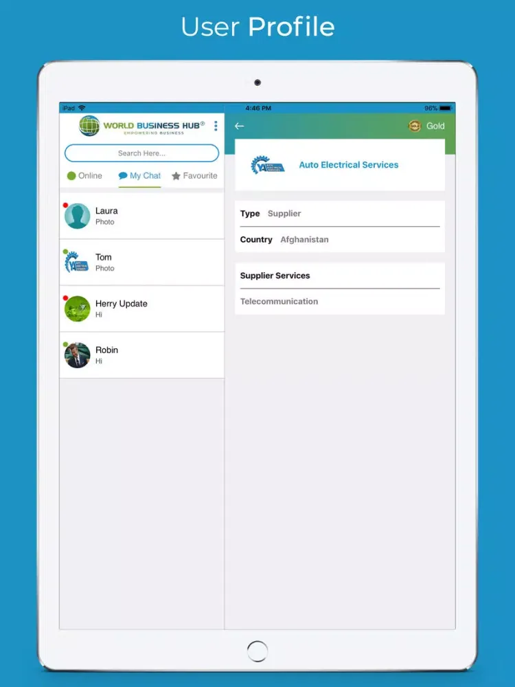 Tangkapan skrin World Business Hub iPad 