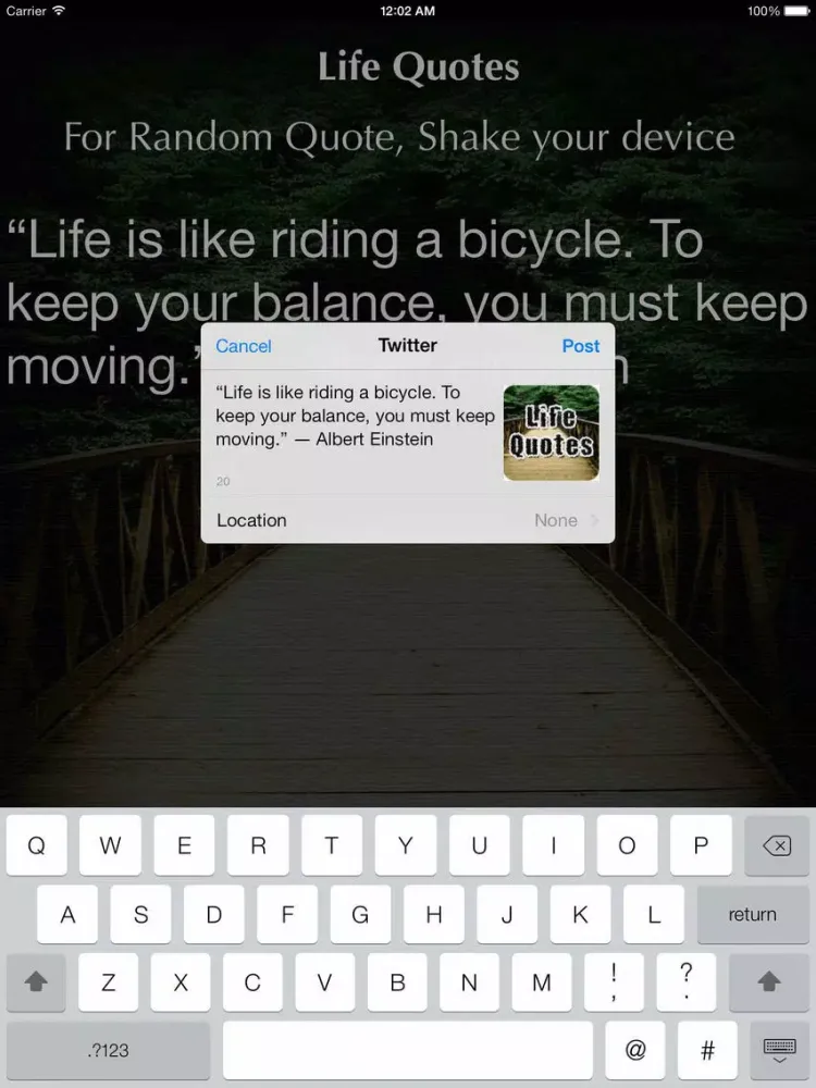 Life Quotes - Inspirational Sayings About Life : Discover and Share Free Quote with People and fill there life with Happiness & Success iPad Screenshots