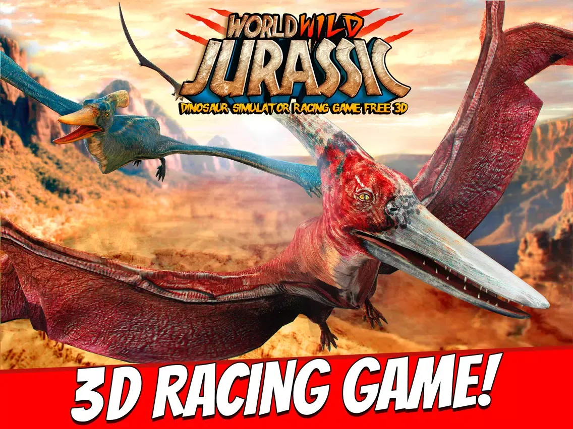 Capturas de tela do World Wild Jurassic . Dinosaur Simulator Racing Game Free 3D iPad 