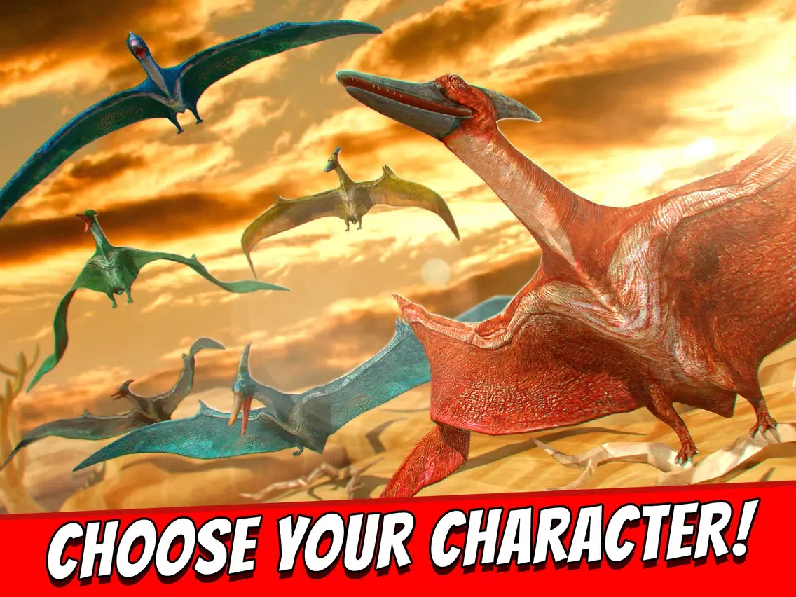 Capturas de tela do World Wild Jurassic . Dinosaur Simulator Racing Game Free 3D iPad 