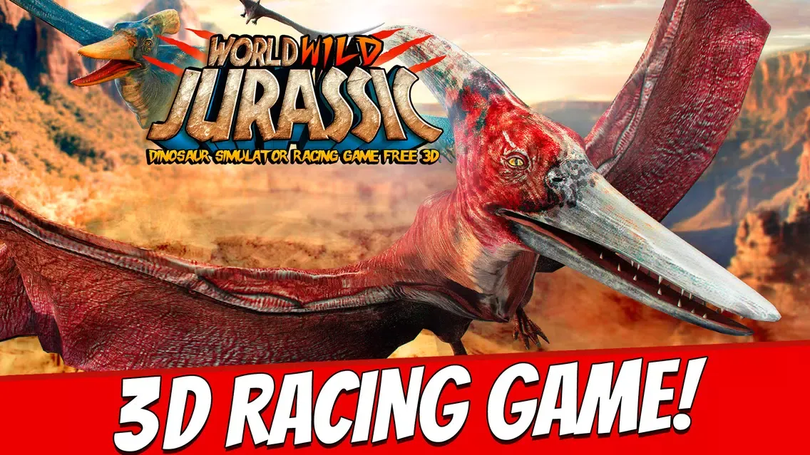 Capturas de tela do World Wild Jurassic . Dinosaur Simulator Racing Game Free 3D