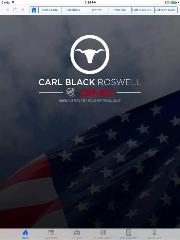 Ảnh chụp màn hình của Carl Black Roswell Buick GMC iPad 