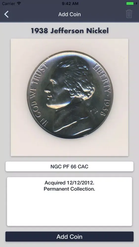 Screenshot di Jefferson Nickels Collector