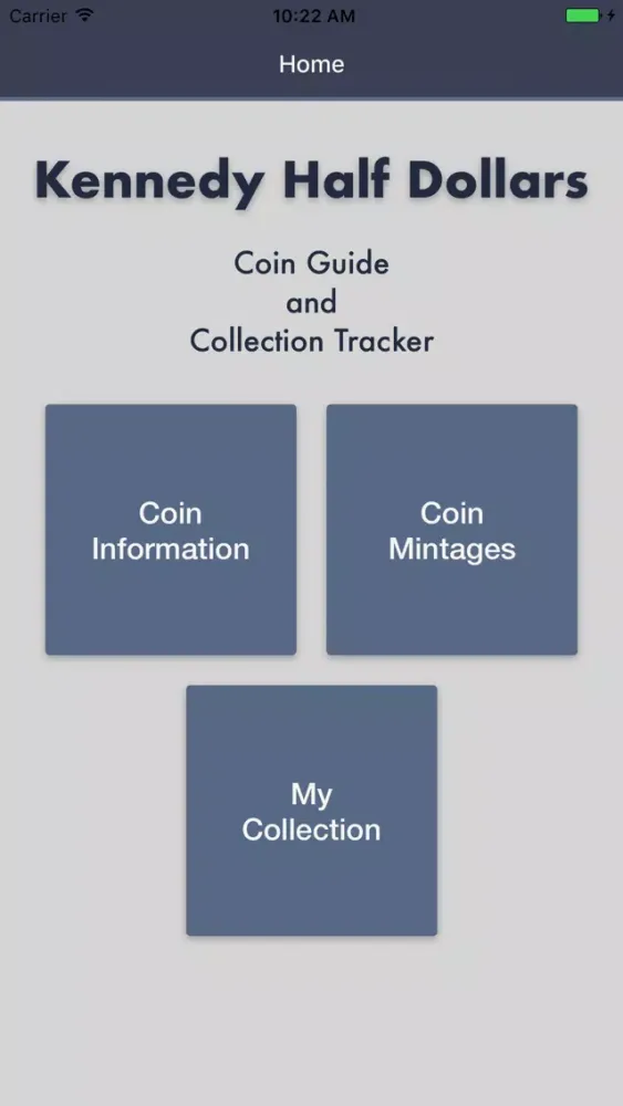 Tangkapan skrin Kennedy Half Dollars - Coin Collection Tracker