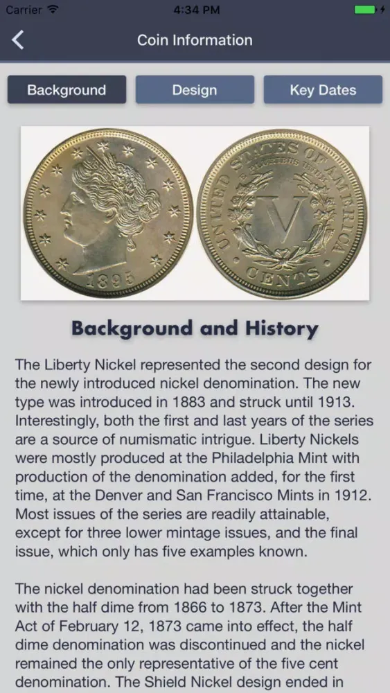 Capturas de tela do Liberty Nickels - Coin Guide & Collection Tracker