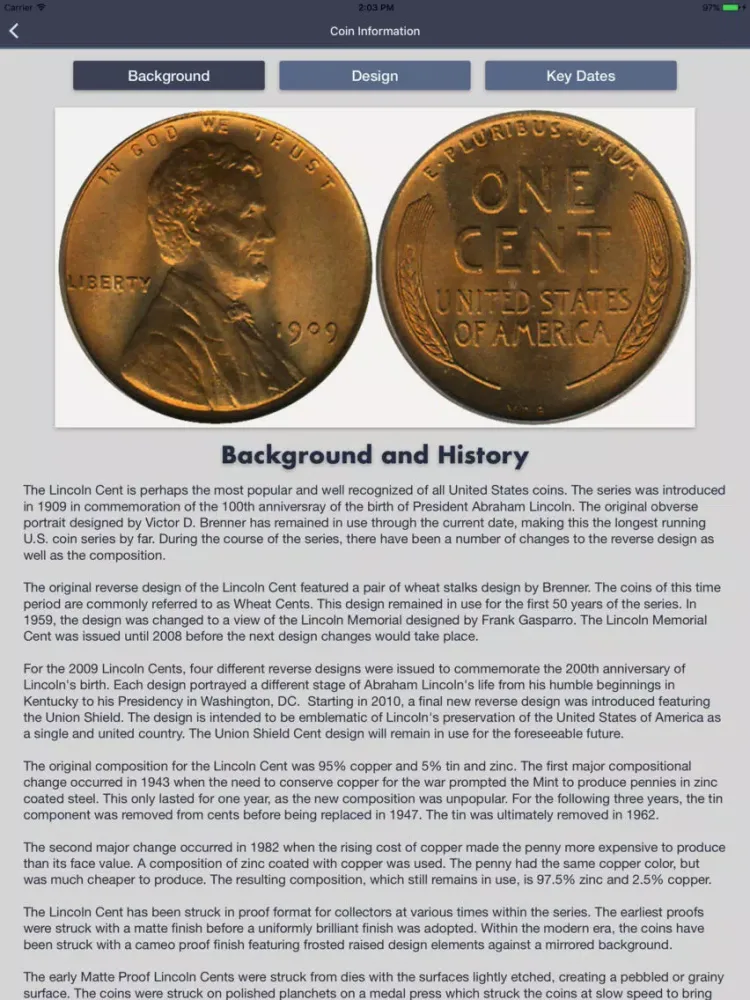 Capturas de tela do Lincoln Cents - Coin Guide & Collection Tracker iPad 
