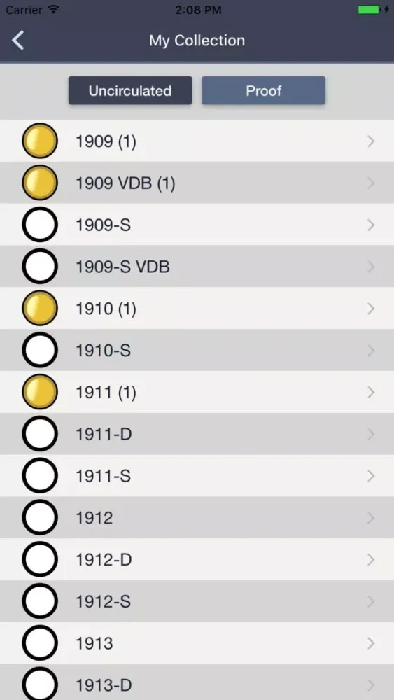 Capturas de tela do Lincoln Cents - Coin Guide & Collection Tracker