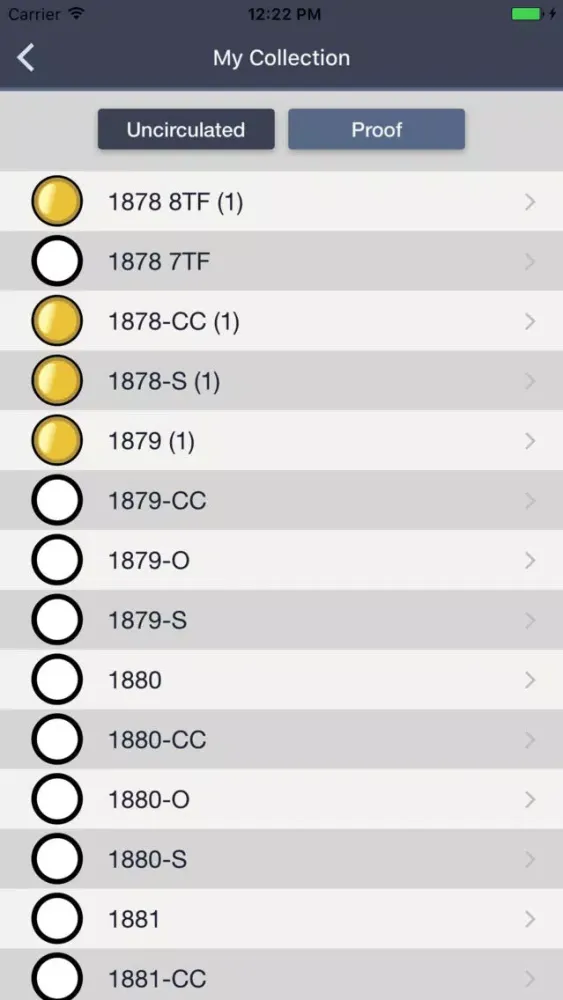 Ảnh chụp màn hình của Morgan Dollars - Coin Guide & Collection Tracker