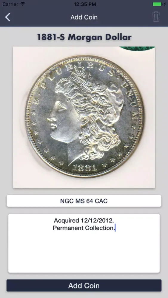 Ảnh chụp màn hình của Morgan Dollars - Coin Guide & Collection Tracker