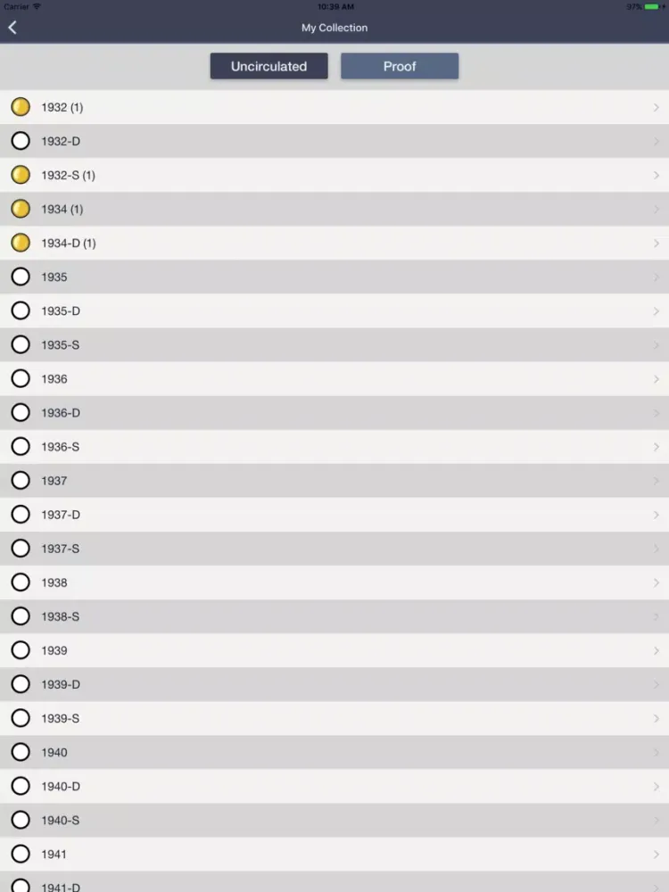 Tangkapan layar Washington Quarters- Coin Guide Collection Tracker iPad 