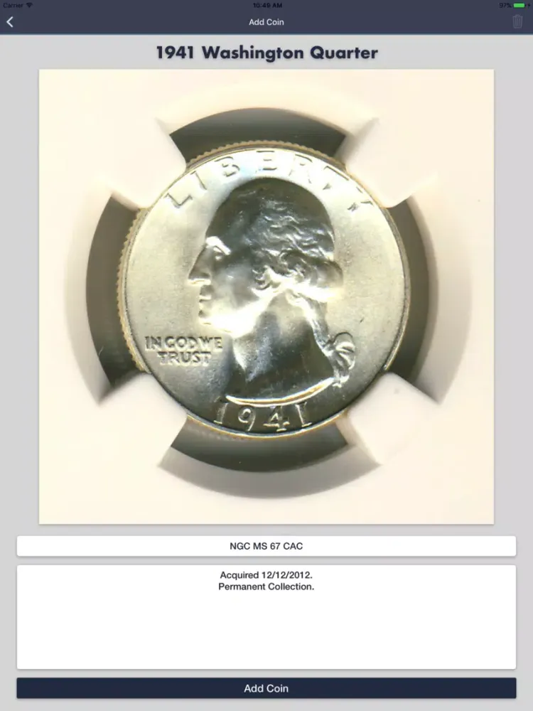 Tangkapan layar Washington Quarters- Coin Guide Collection Tracker iPad 