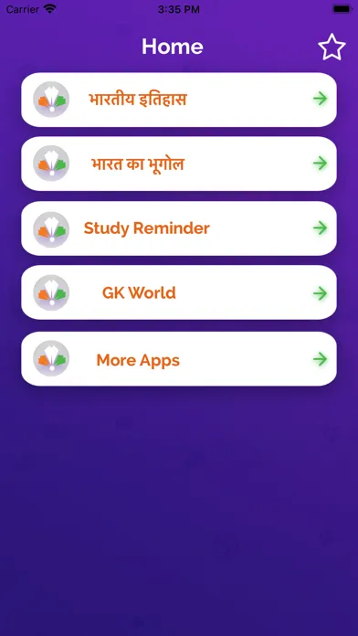 Capturas de tela do Indian History geography GK