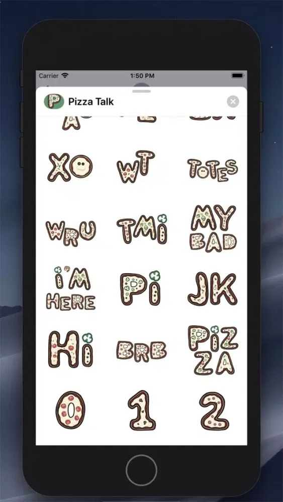 Скриншоты Pizza Talk Stickers
