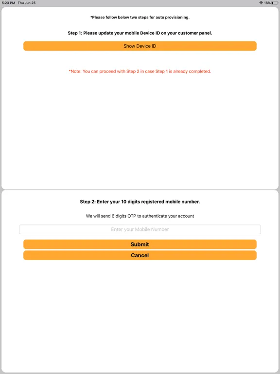 Zrzuty ekranu CPBX iPad 