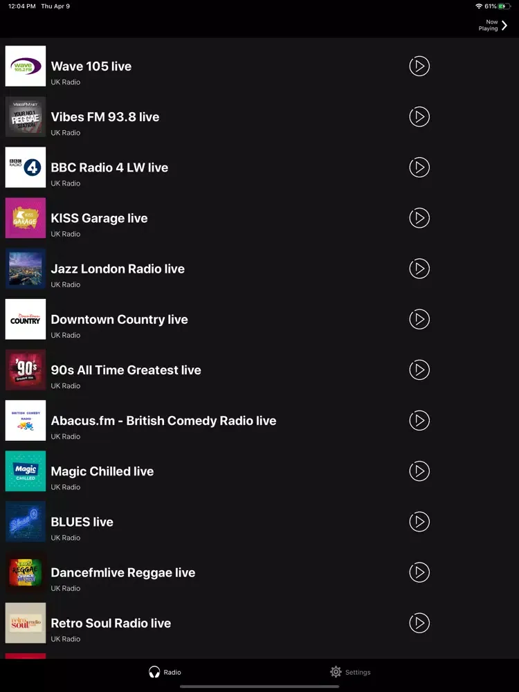 Tangkapan layar UK Radios | British FM Radio iPad 