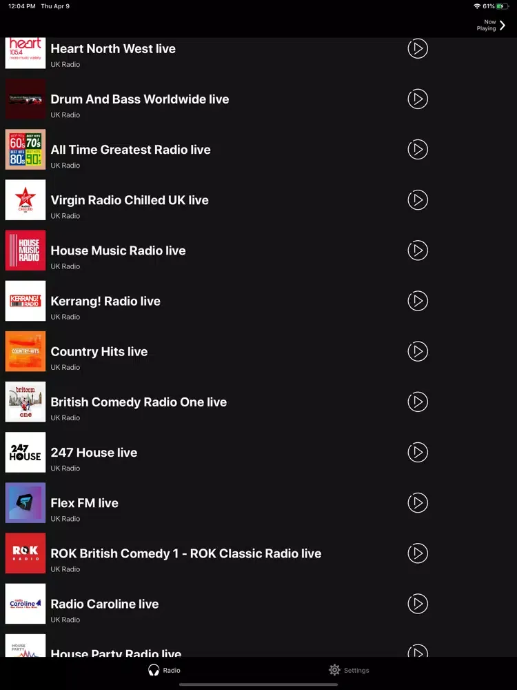 Tangkapan layar UK Radios | British FM Radio iPad 