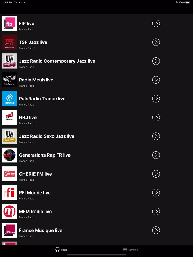 Ảnh chụp màn hình của France Radio Online | FM et AM iPad 