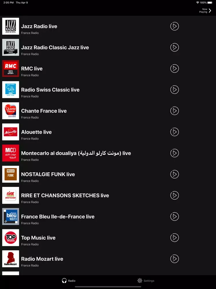 Ảnh chụp màn hình của France Radio Online | FM et AM iPad 