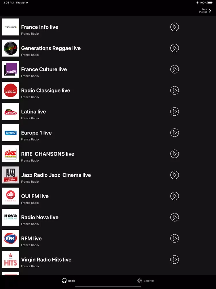 Ảnh chụp màn hình của France Radio Online | FM et AM iPad 