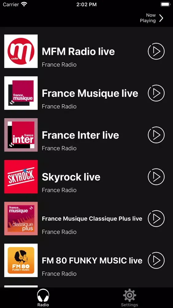 Ảnh chụp màn hình của France Radio Online | FM et AM
