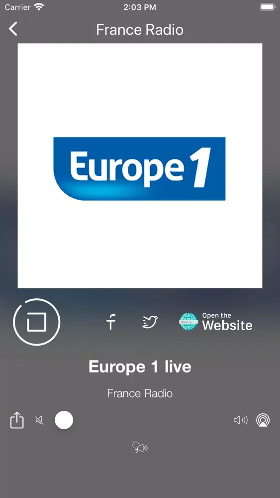 Ảnh chụp màn hình của France Radio Online | FM et AM