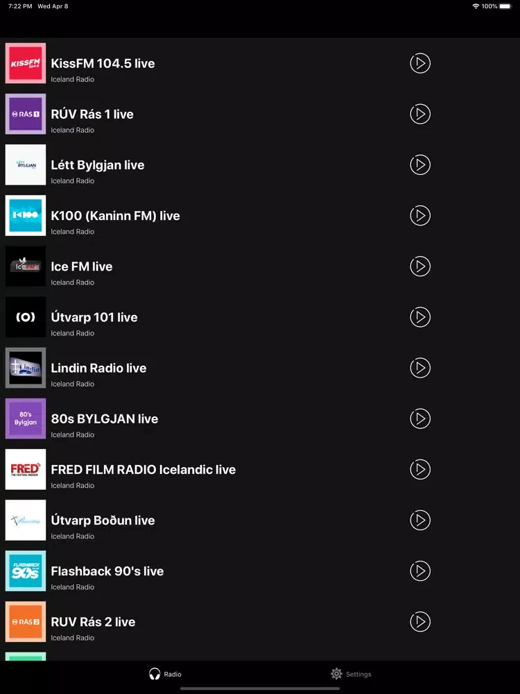 صور Iceland Radio Online iPad 