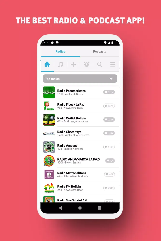 Zrzuty ekranu Radio Bolivia