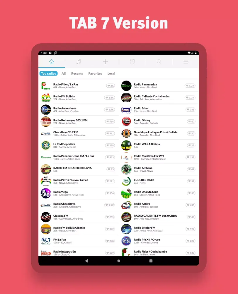 Zrzuty ekranu Radio Bolivia