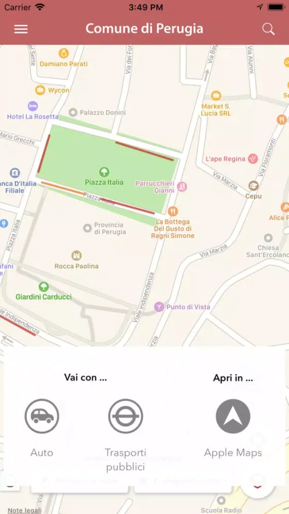 Ảnh chụp màn hình của Parcheggi Peruggia