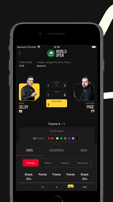 Capturas de pantalla de World Snooker Tour