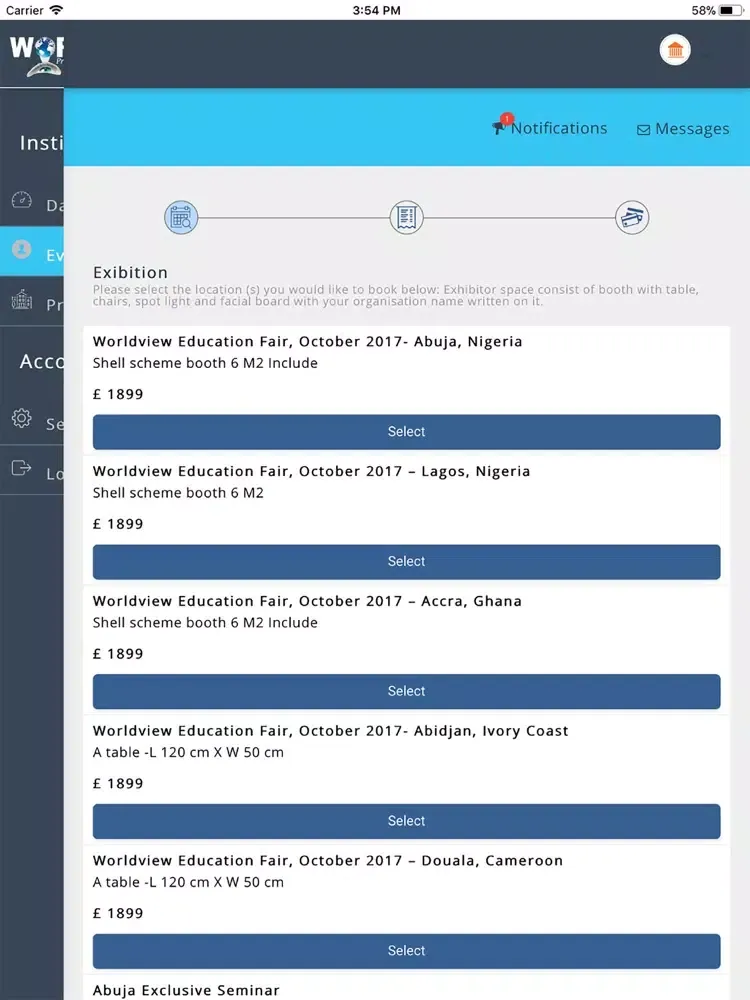 WorldviewEvents iPad 應用截圖