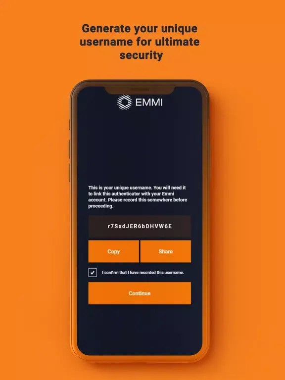 Capturas de tela do Emmi Authenticator iPad