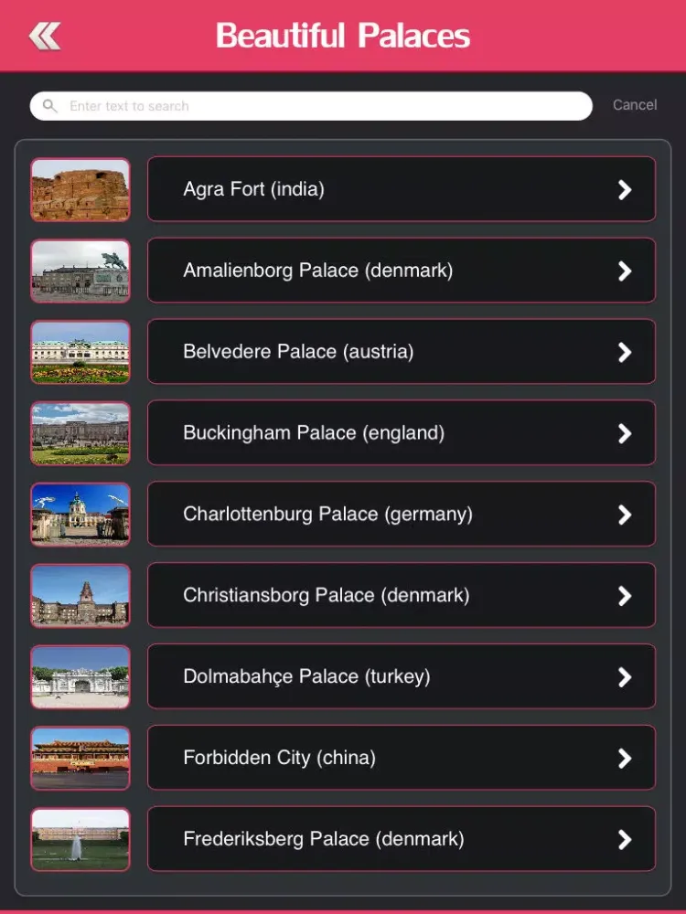 Screenshot di Most Beautiful Palaces of the World iPad 